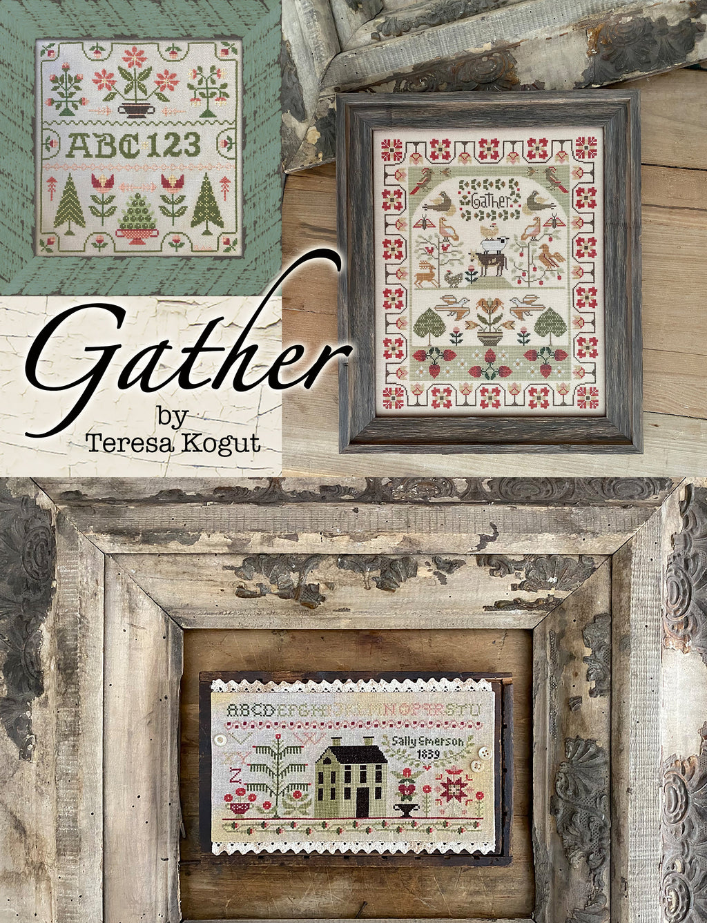 Gather Cross Stitch Booklet of 3 Charts
