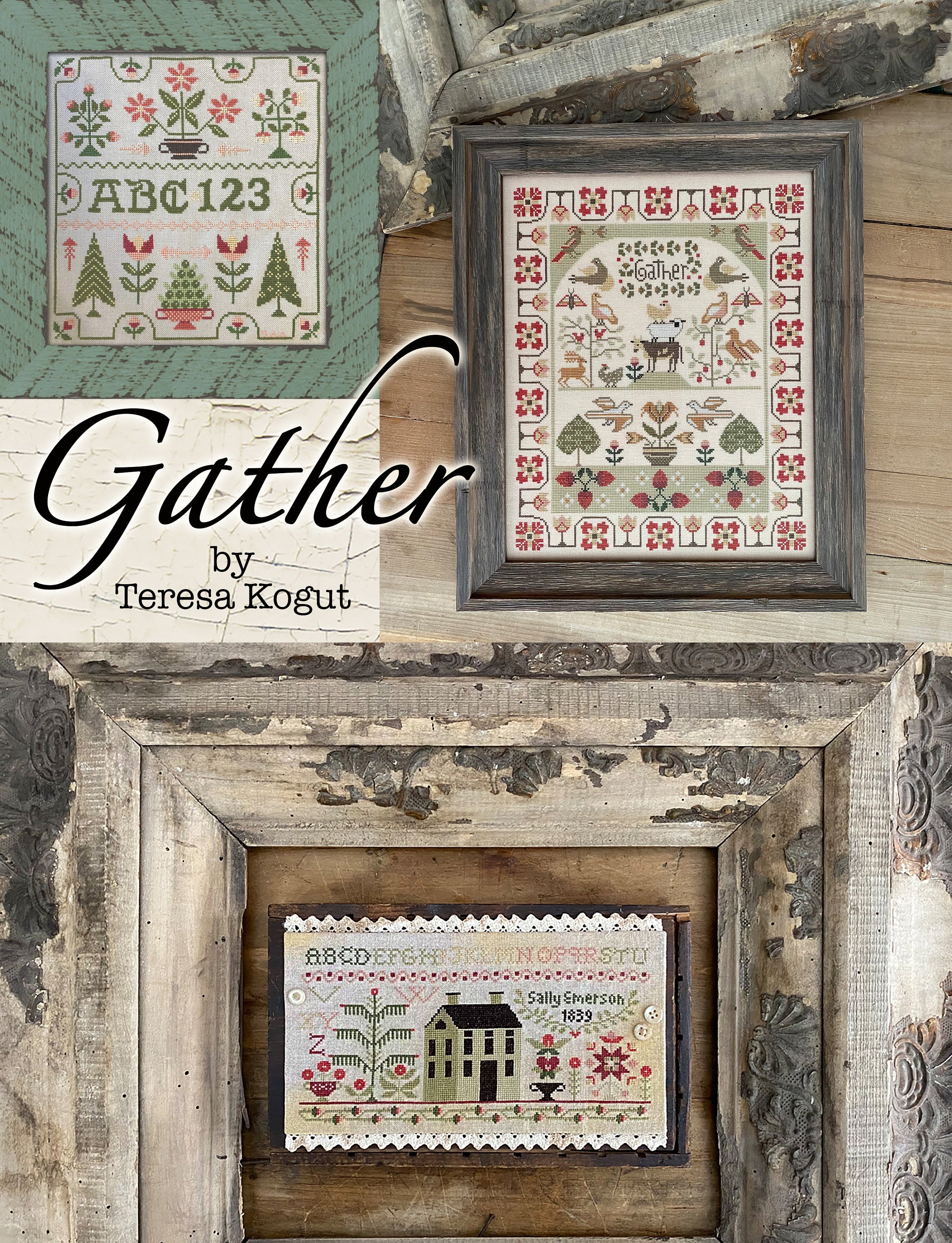 Gather Cross Stitch Booklet of 3 Charts