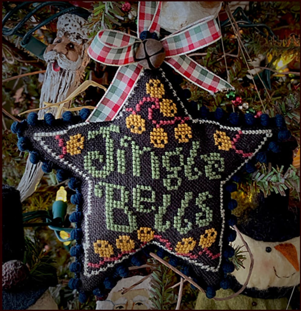 XS265 Jingle Bells Star Ornament Cross Stitch Chart