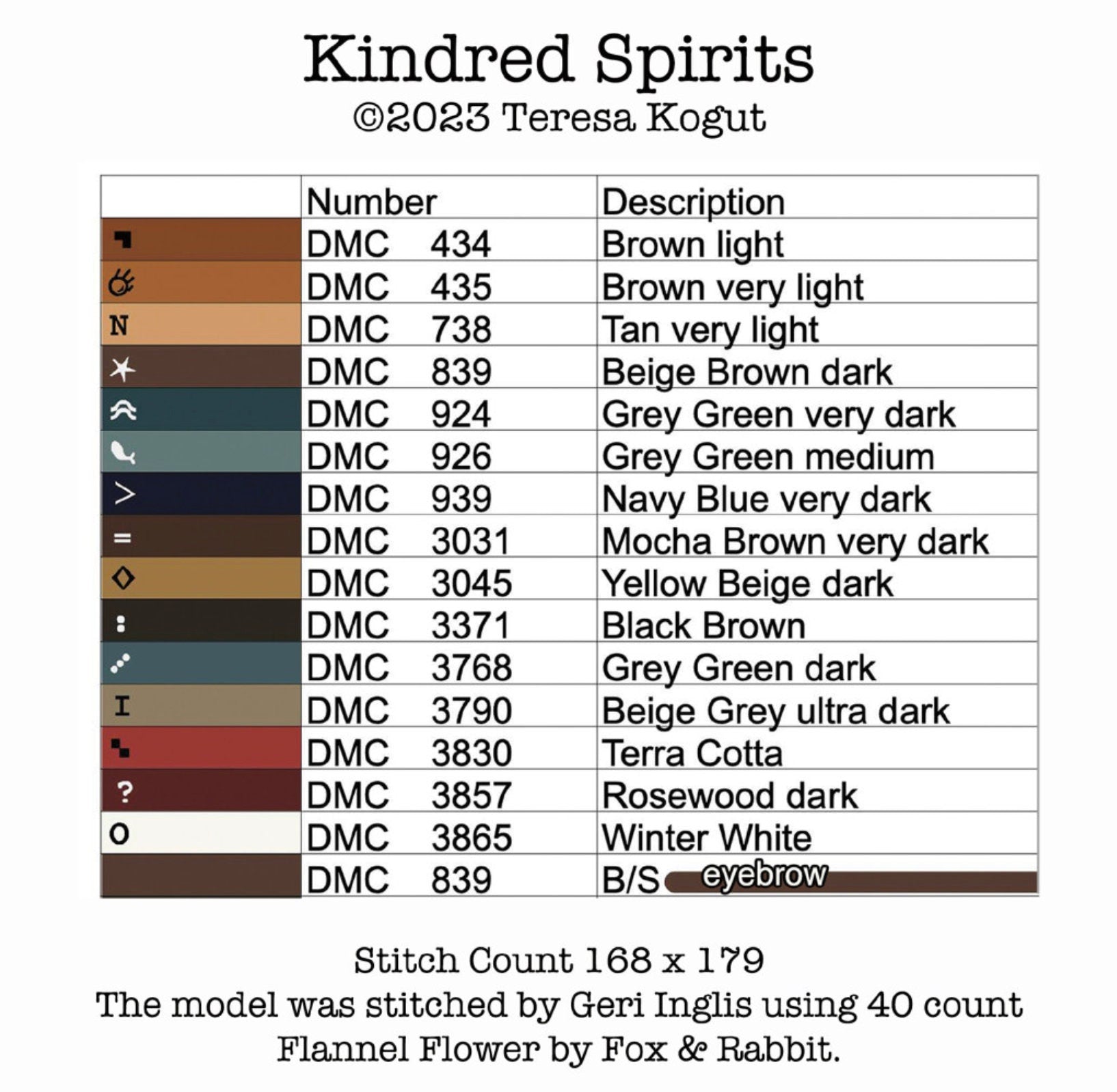 XS2348 Kindred Spirits Cross Stitch Chart