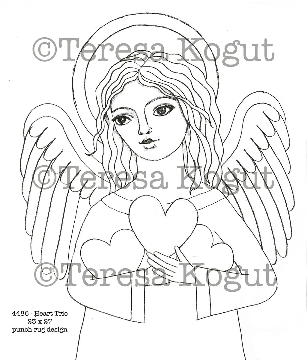 4486 Heart Trio Rug Pattern