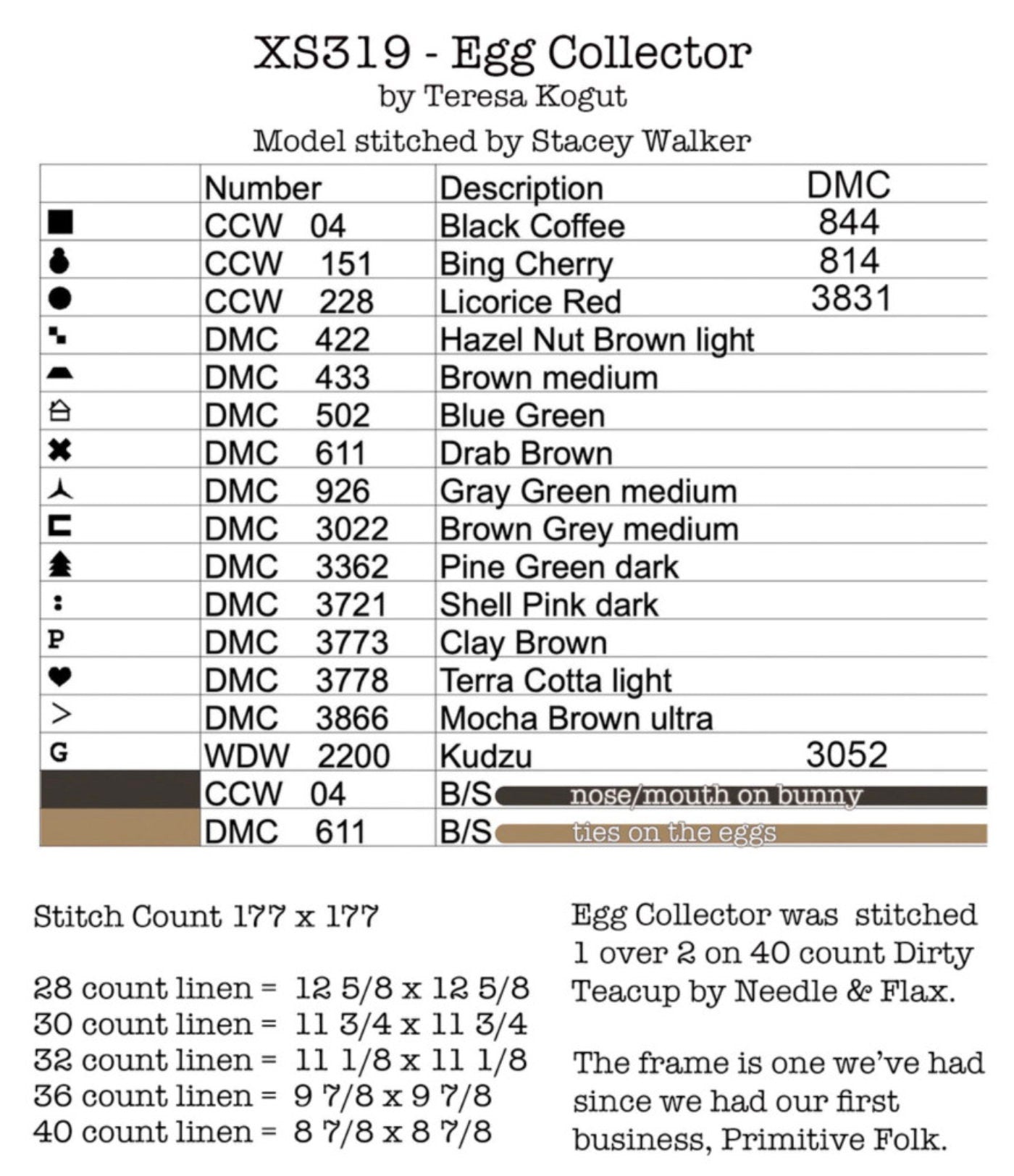 XS319 Egg Collector Cross Stitch Chart PDF