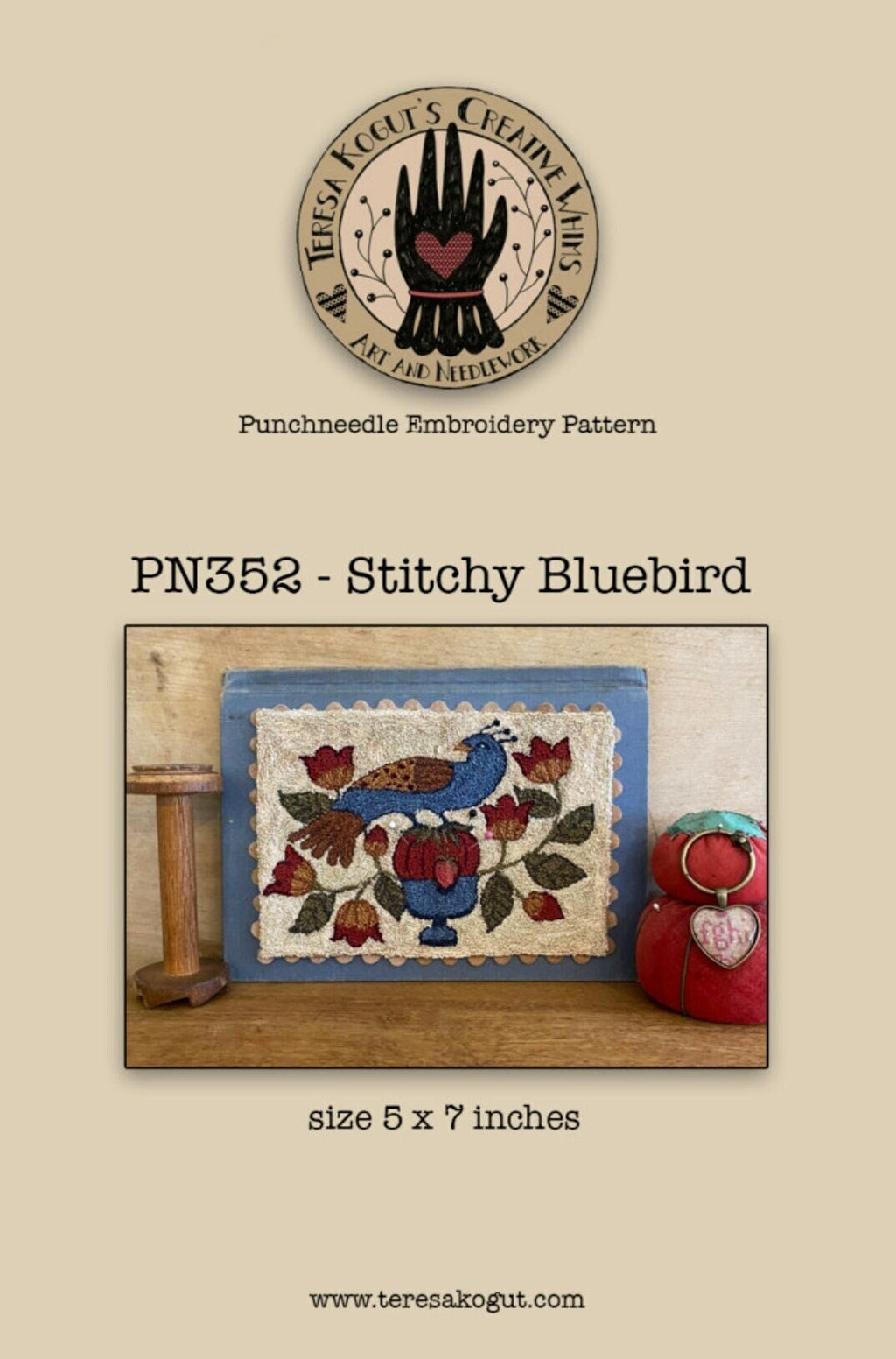 PN352 Stitchy Bluebird Punchneedle Pattern