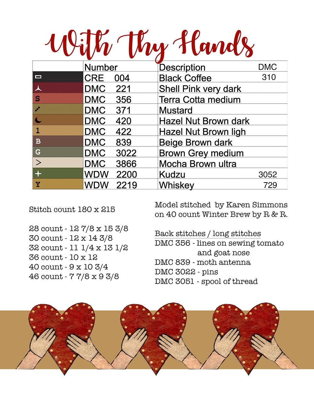 With Thy Hands Cross Stitch Booklet