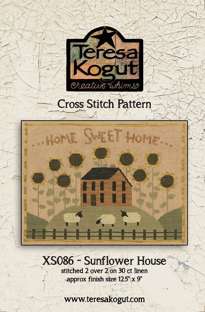 XS086 Sunflower House Cross Stitch Chart