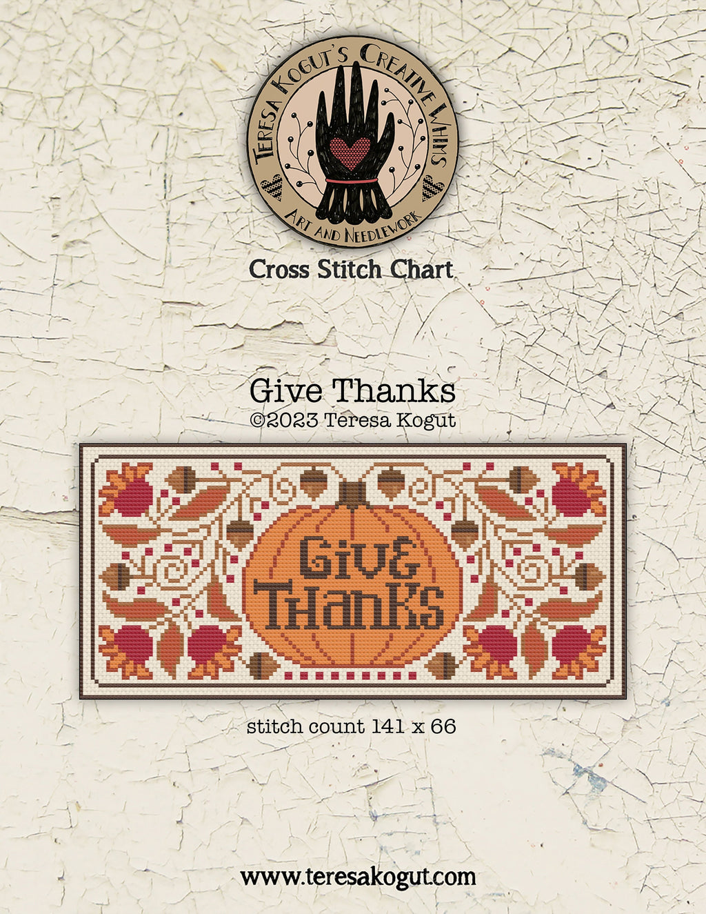 Give Thanks Cross Stitch Chart PDF