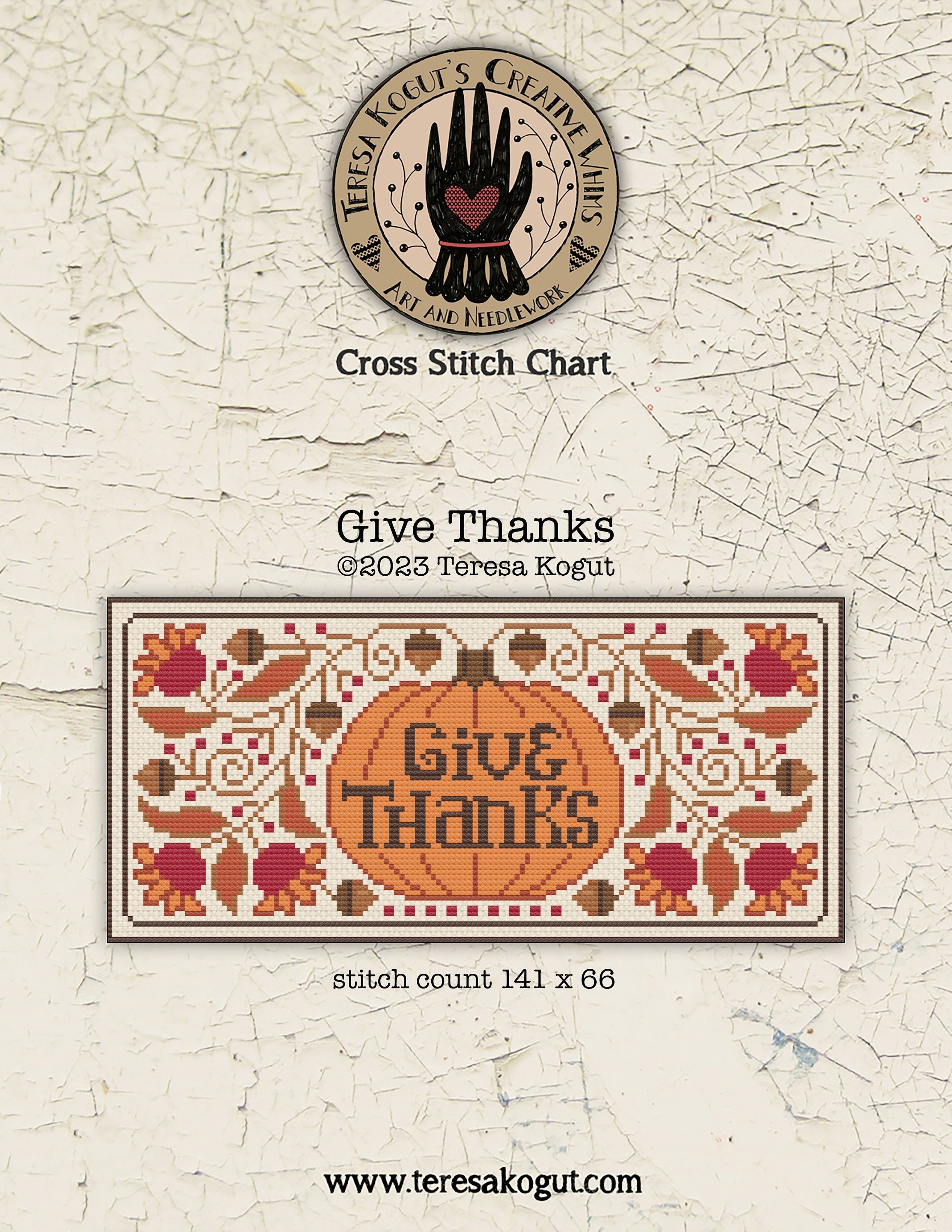 Give Thanks Cross Stitch Chart PDF