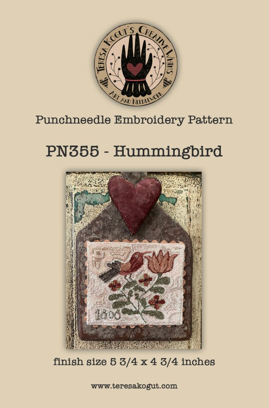 PN355 Hummingbird Punchneedle Pattern