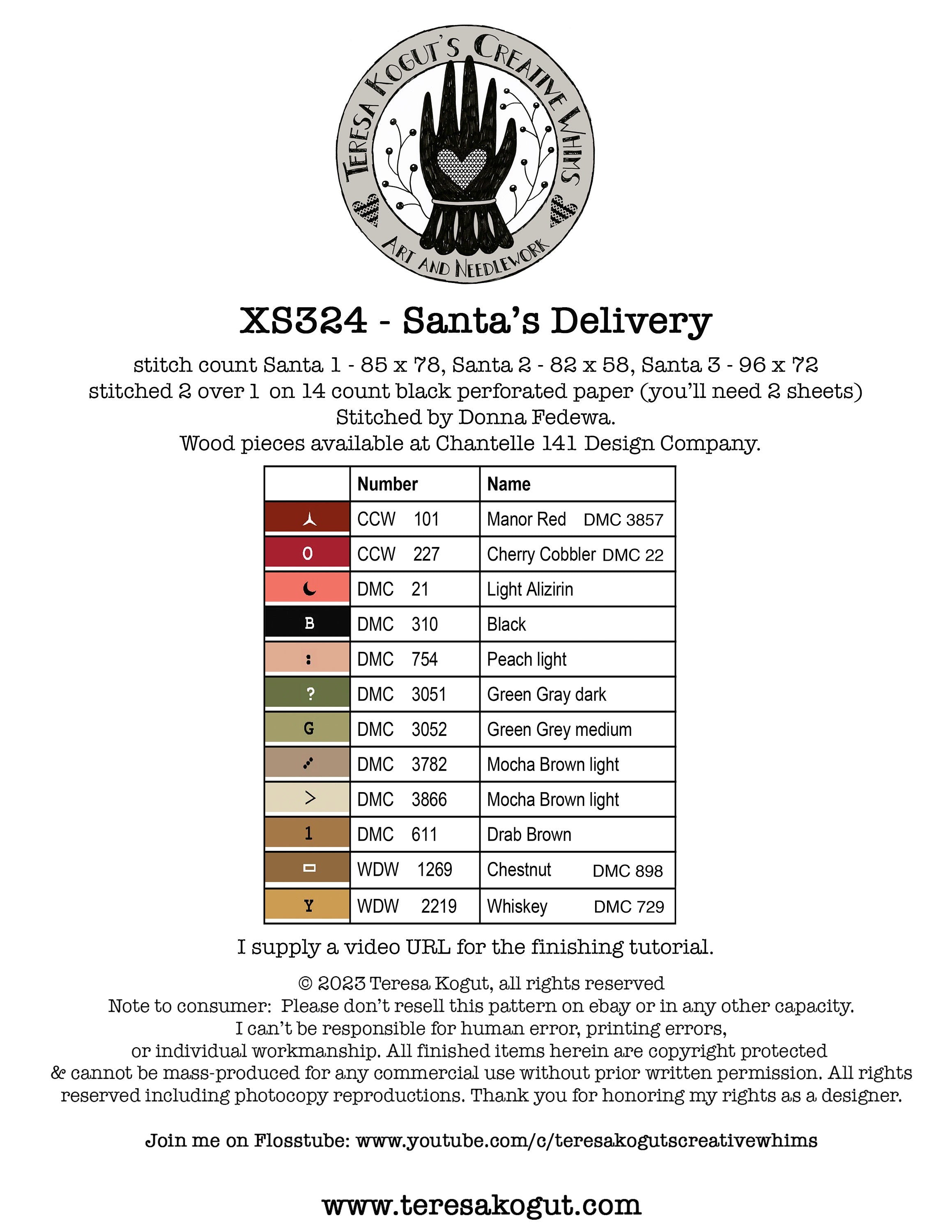 XS324 Santa's Delivery Cross Stitch Chart PDF