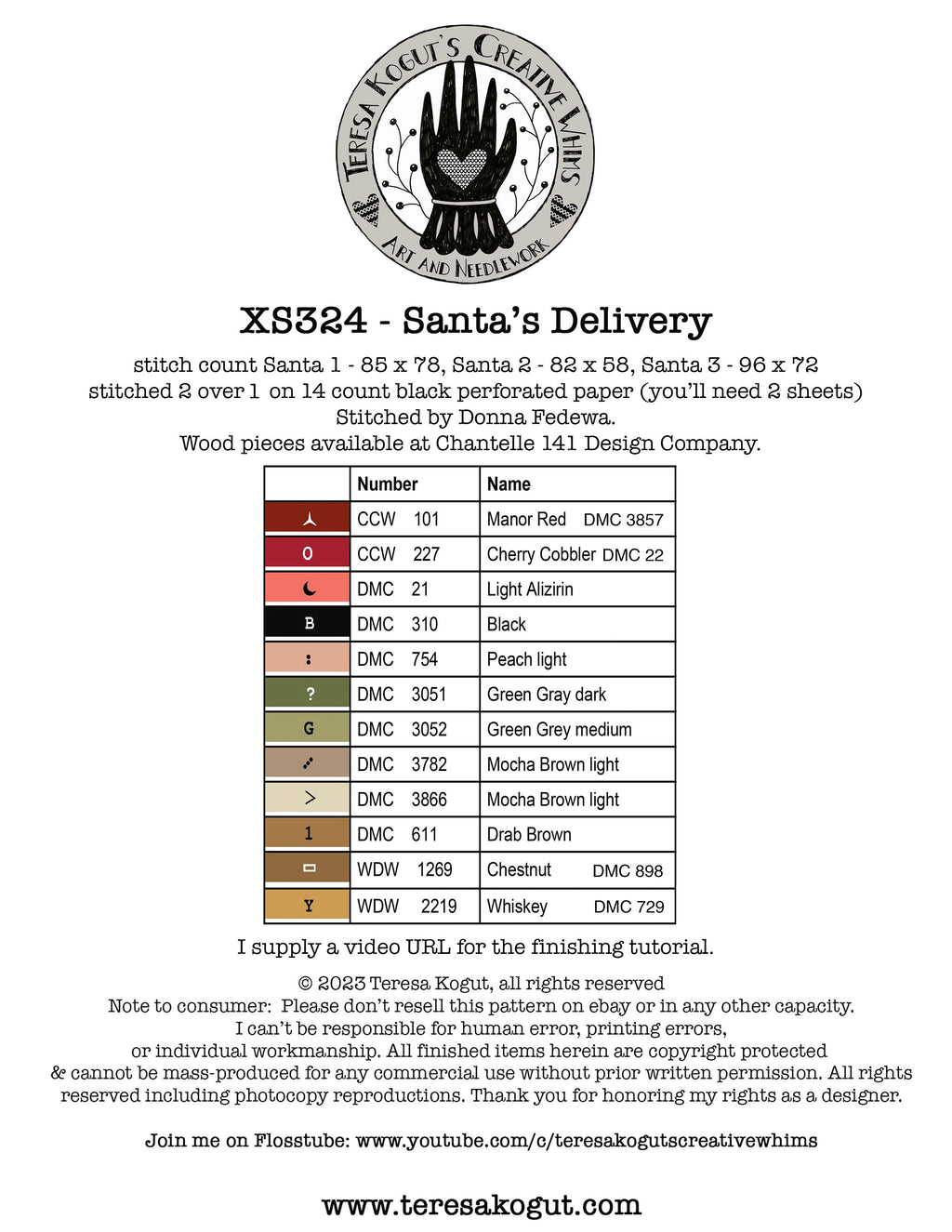 XS324 Santa's Delivery Cross Stitch Chart