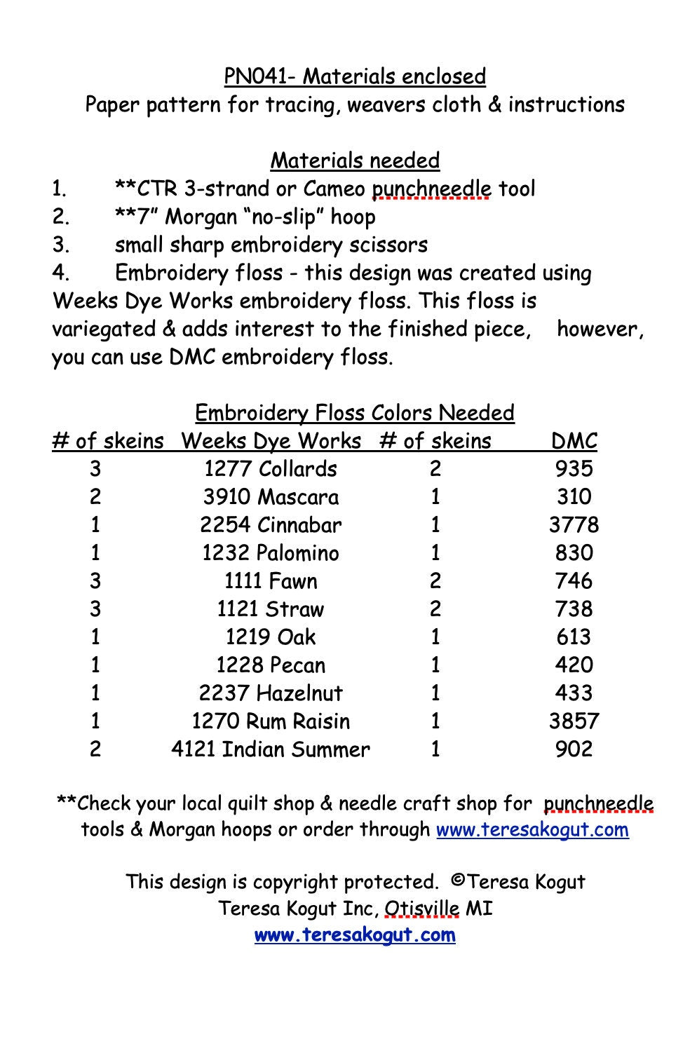 PN041 Tis the Season Punchneedle Pattern