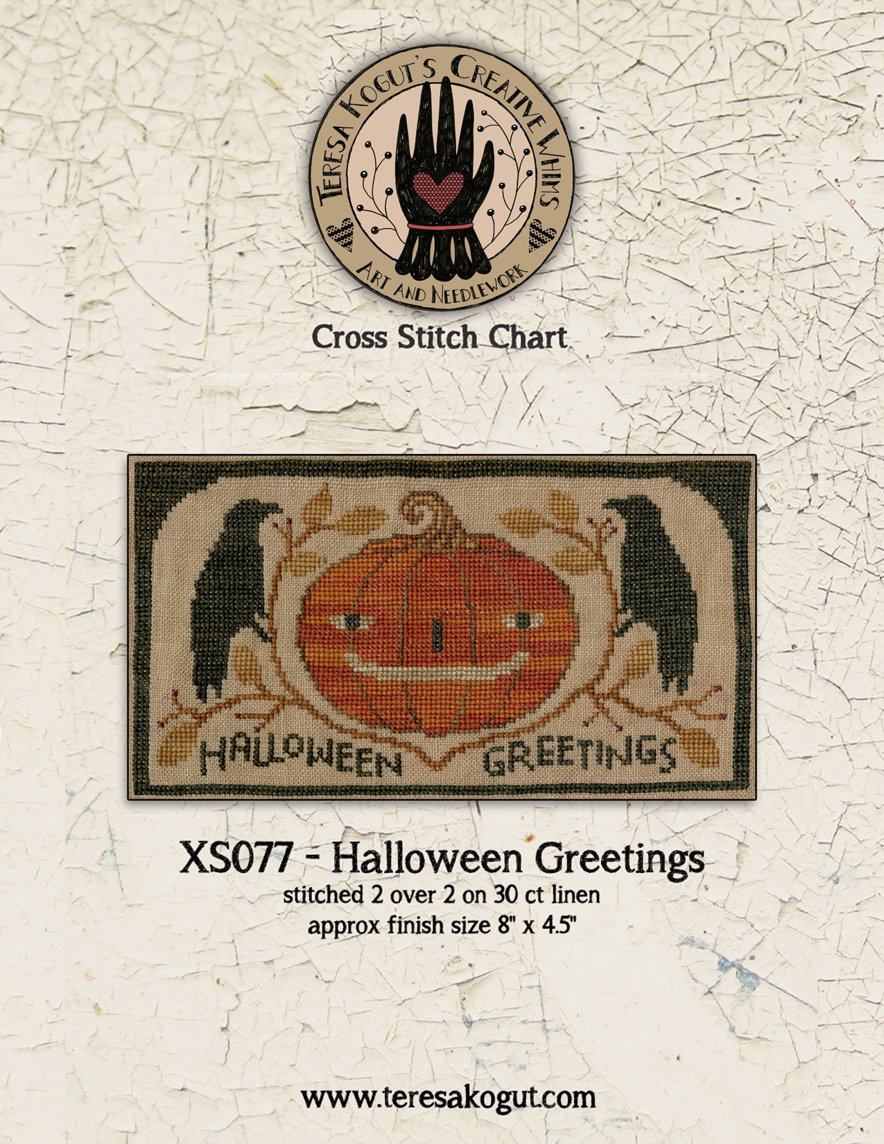 XS077 Halloween Greetings Cross Stitch Chart PDF