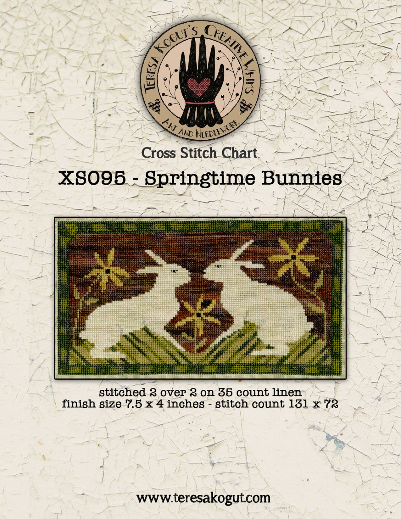 XS095 Springtime Bunnies Cross Stitch Chart PDF