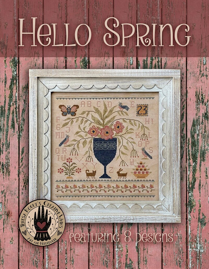 Hello Spring Book of 8 Cross Stitch Charts