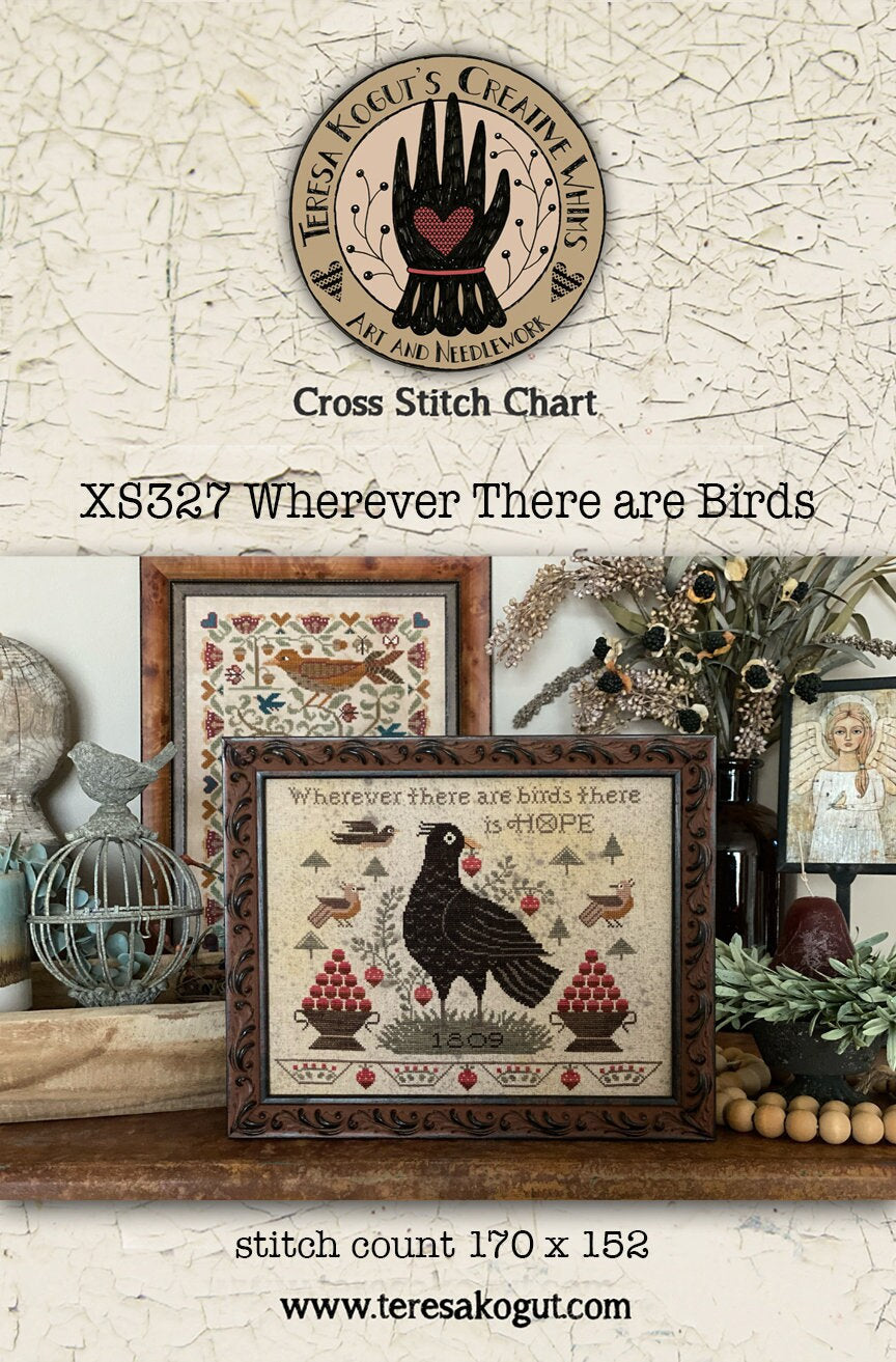 XS327 Wherever There Are Birds Cross Stitch Chart
