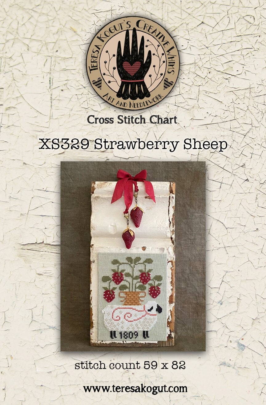 XS329 Strawberry Sheep Cross Stitch Chart