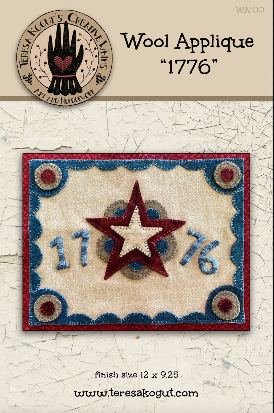 WA100  1776 Wool Applique Pattern