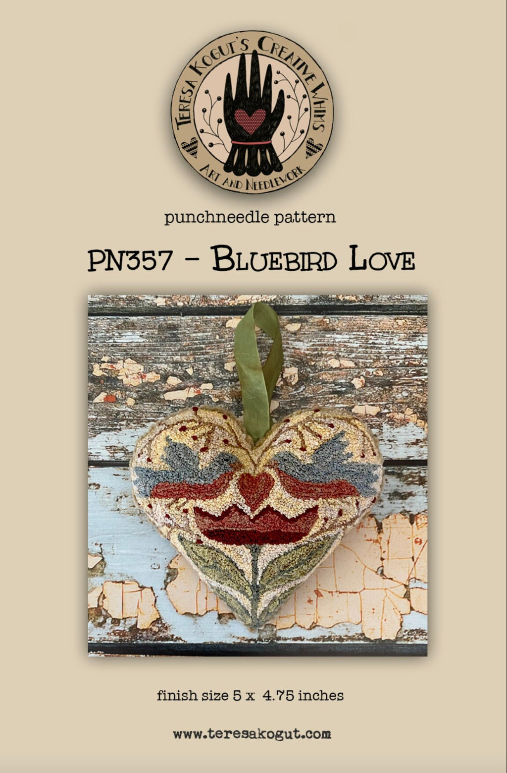 PN357 Bluebird Love Punchneedle Pattern
