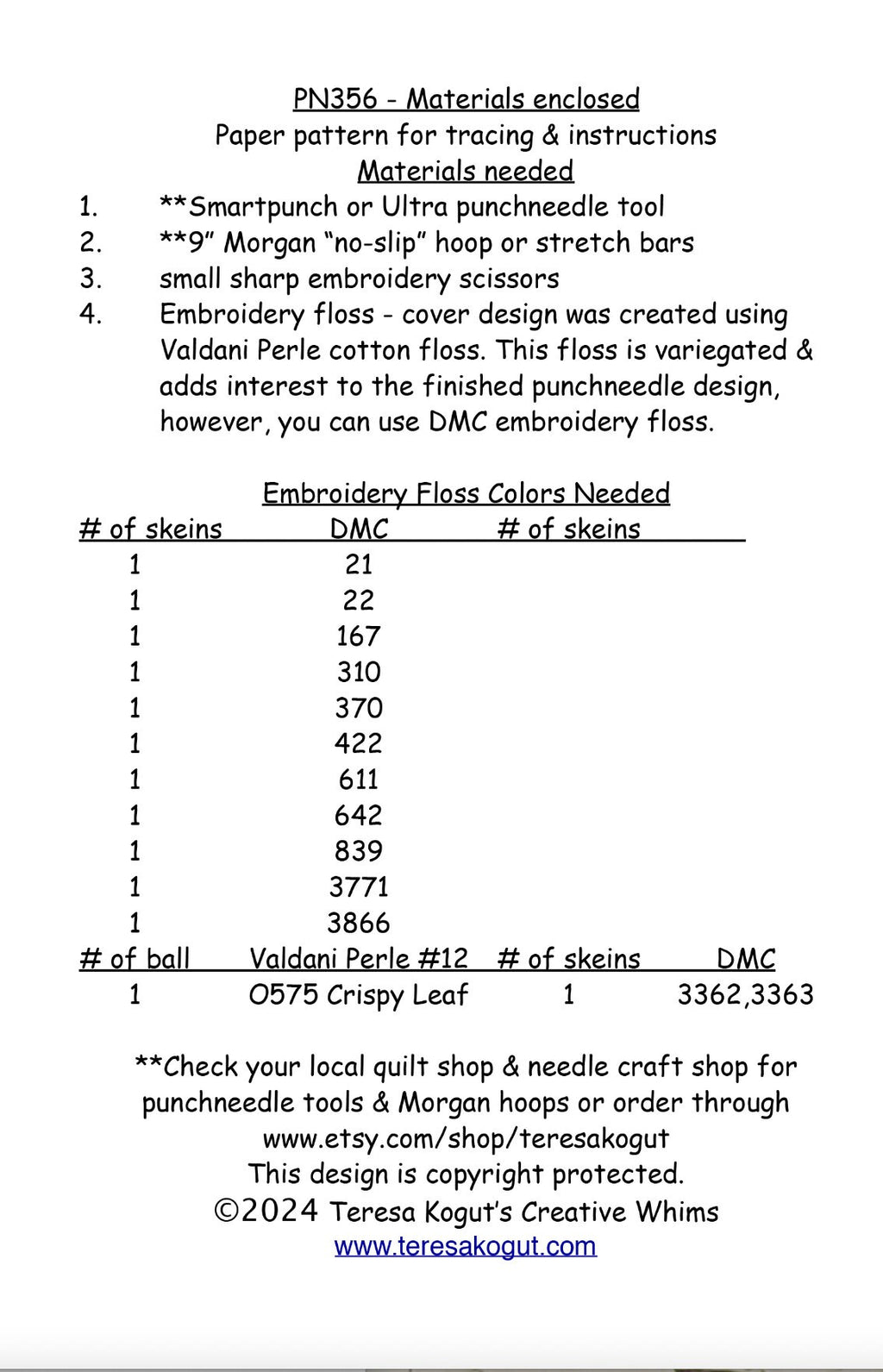 PN356 Bee Keeper Punchneedle Pattern