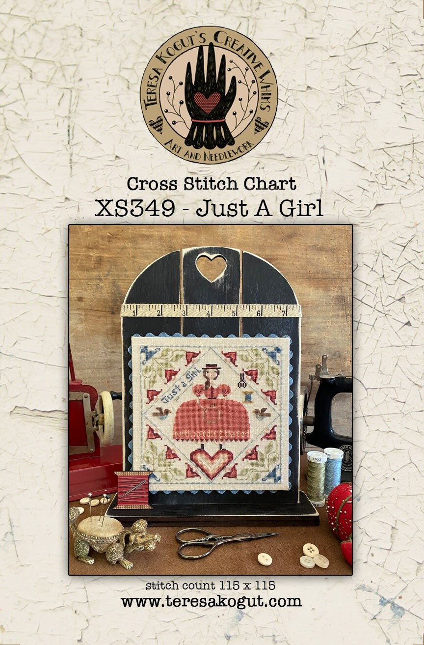 XS349  Just A Girl Cross Stitch Chart