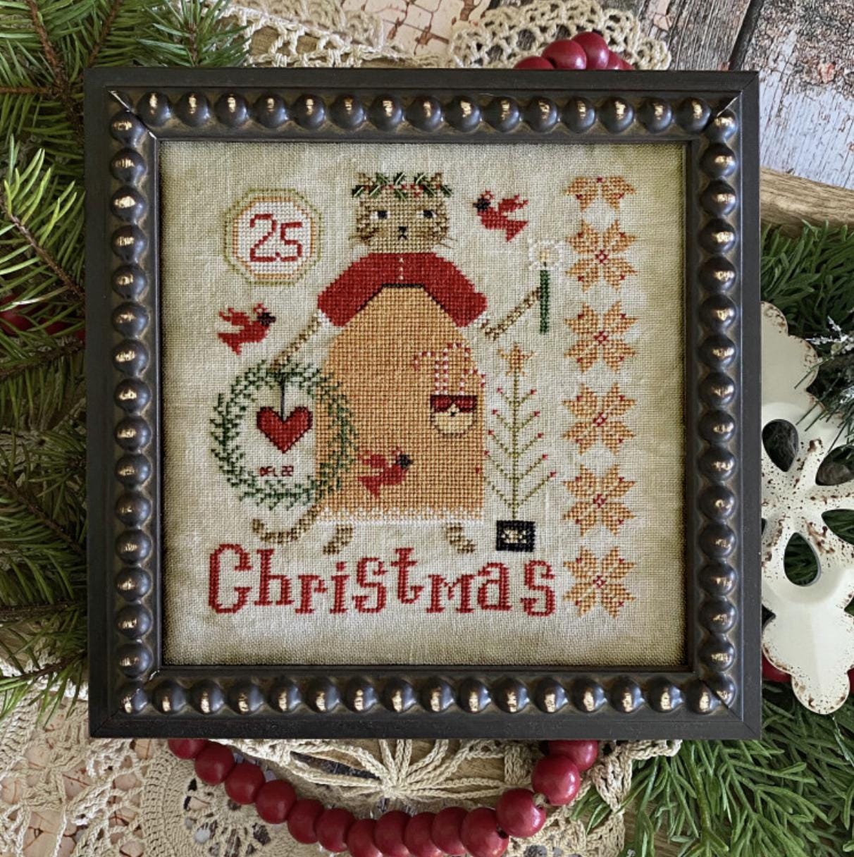 XS358 Christmas Kitty Cross Stitch Chart