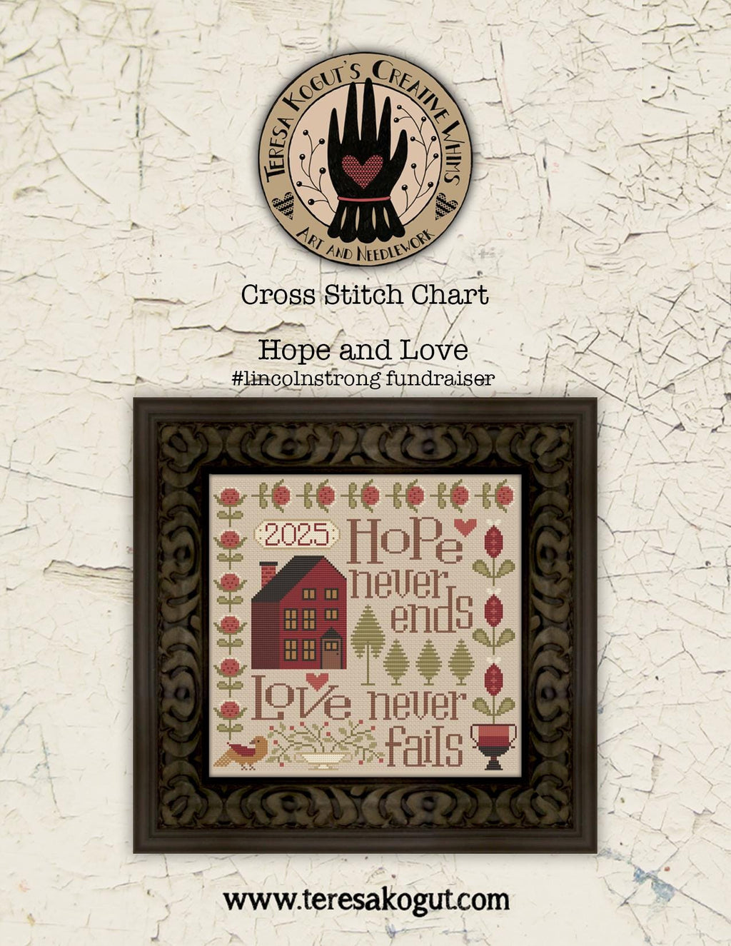 Hope & Love #lincolnstrong Cross Stitch Chart PDF