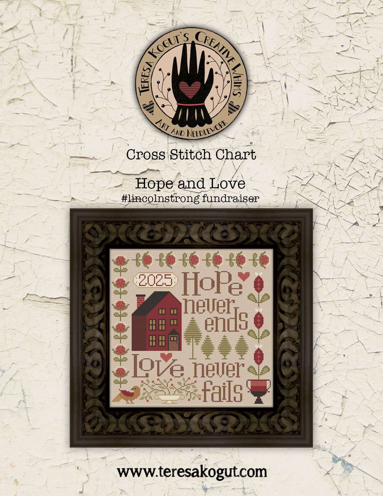 Hope & Love #lincolnstrong Cross Stitch Chart PDF