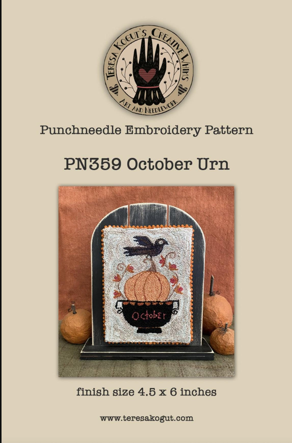 PN359 October Urn Punchneedle Pattern
