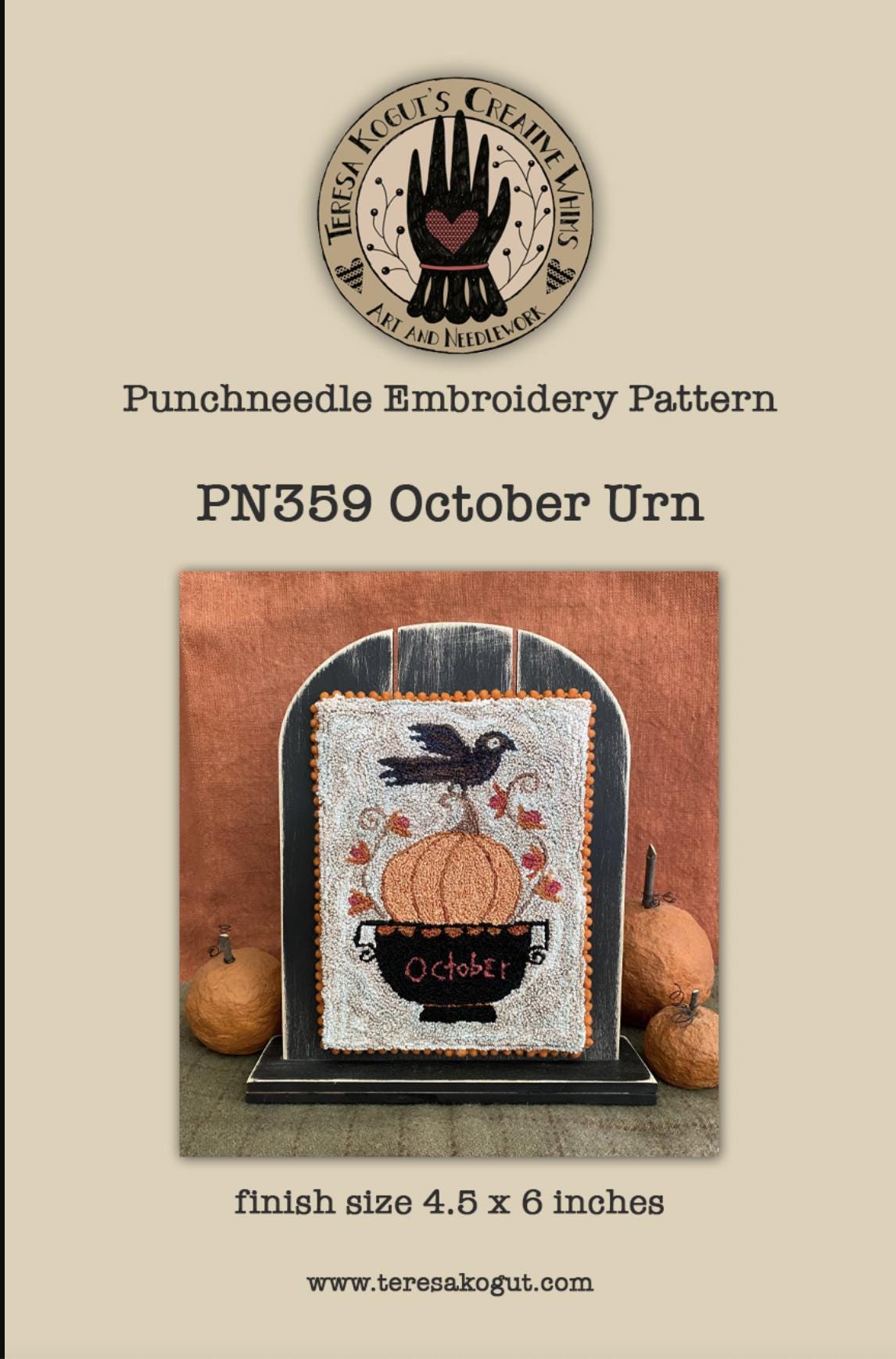 PN359 October Urn Punchneedle Pattern