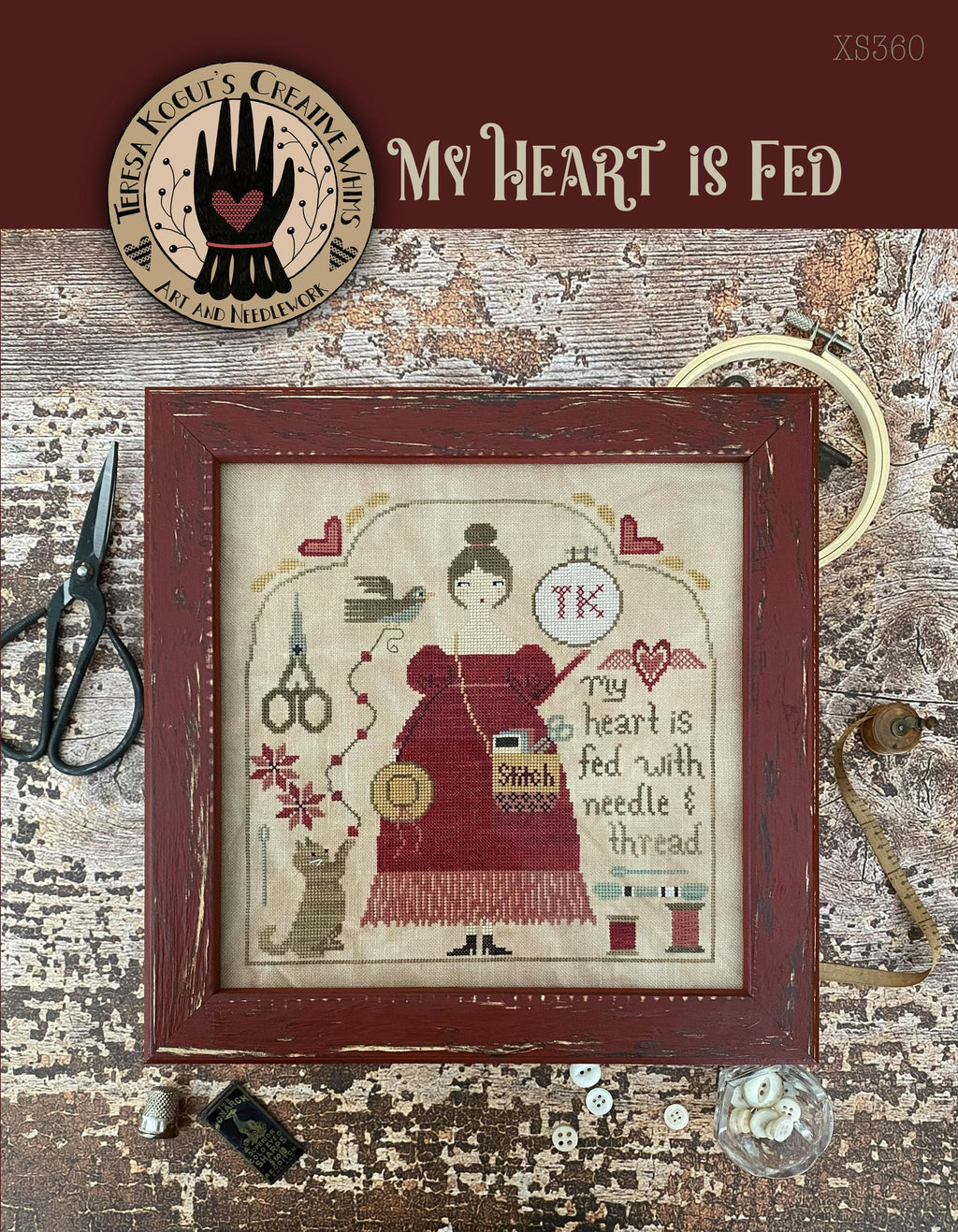 XS360 My Heart is Fed Cross Stitch Booklet