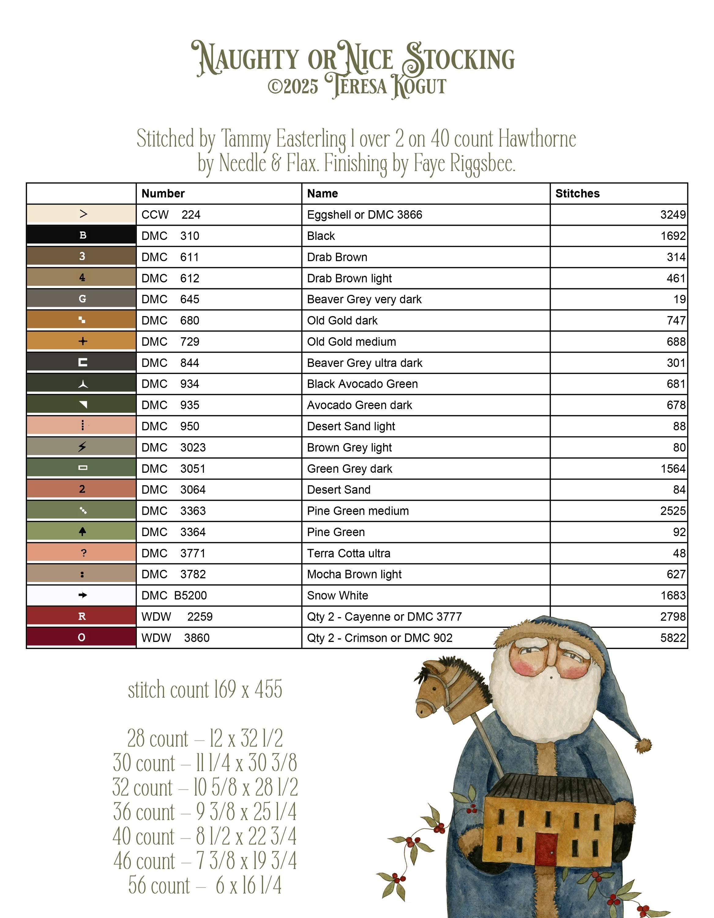 XS363 Naughty or Nice Stocking Cross Stitch Booklet