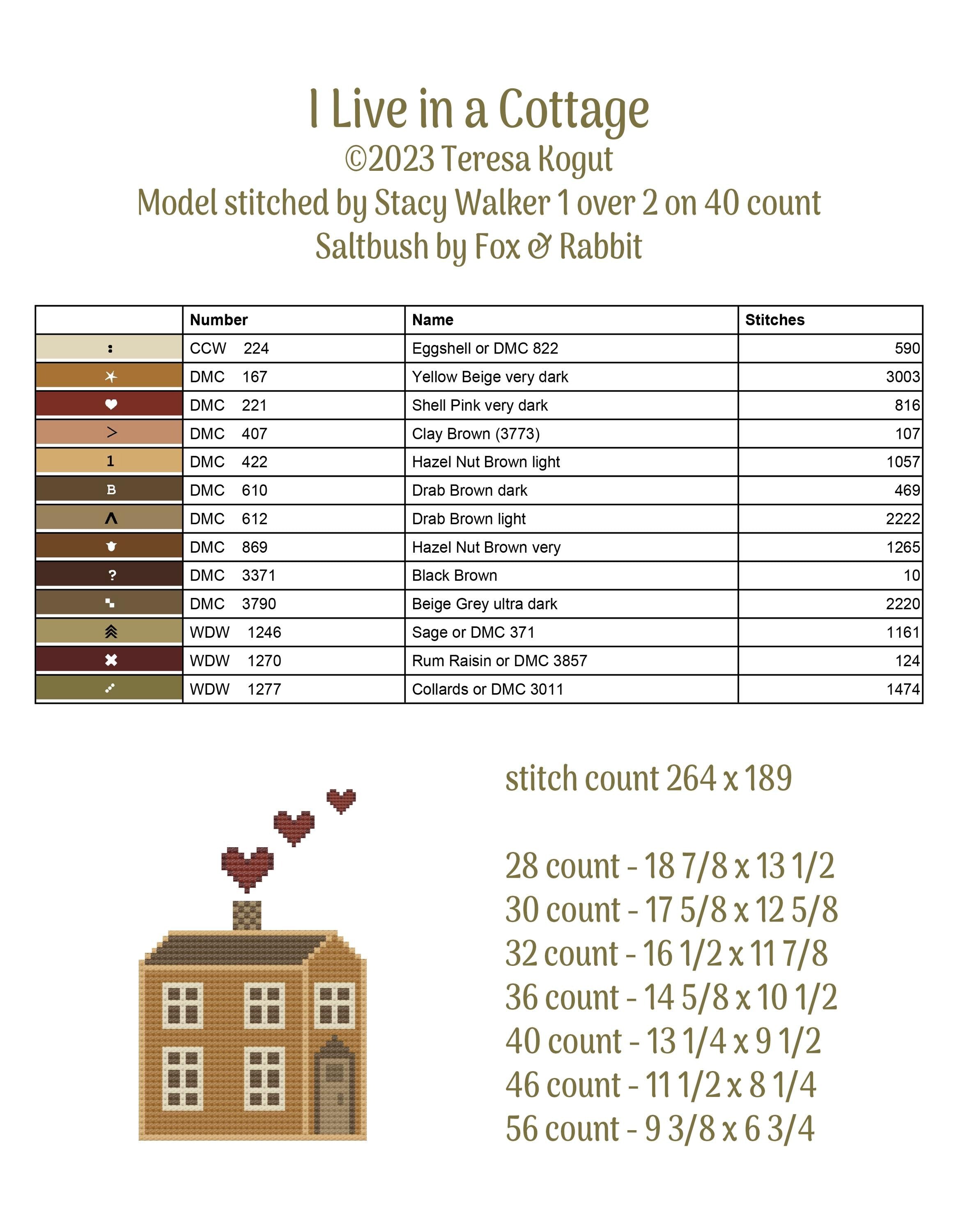 I Live in a Cottage Cross Stitch Booklet