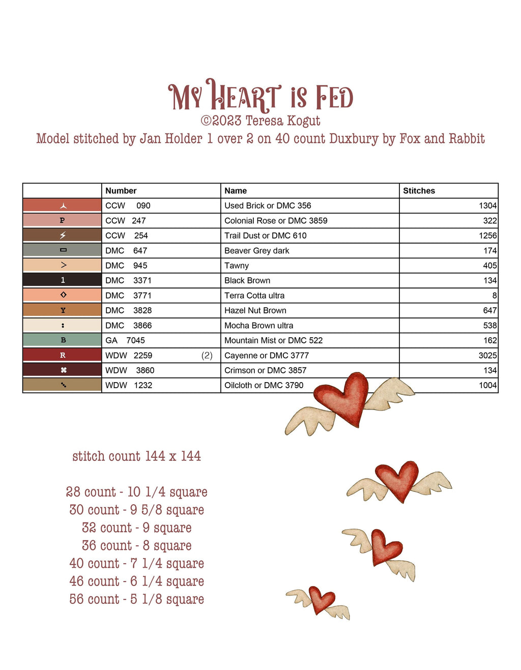 XS360 My Heart is Fed Cross Stitch Booklet