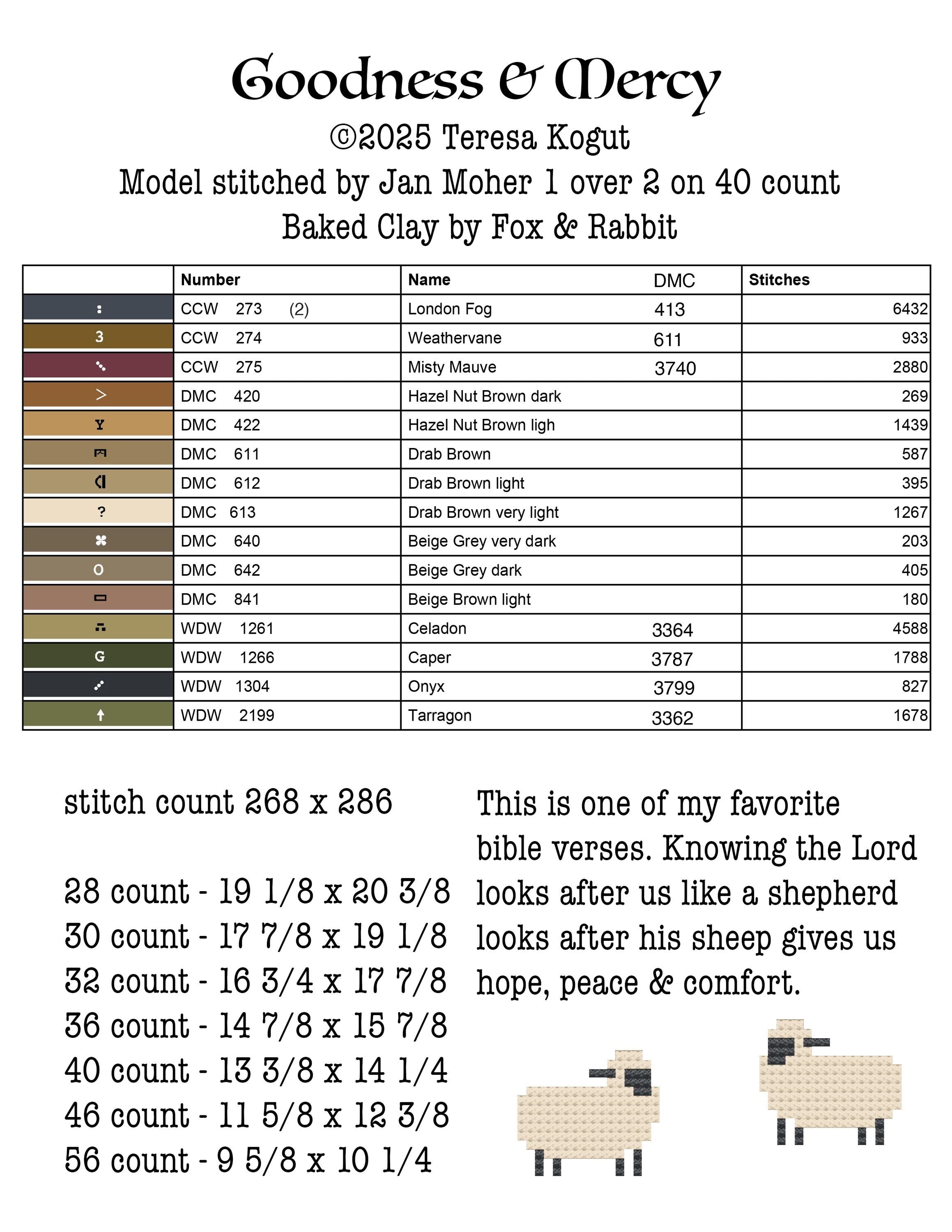 Goodness & Mercy Cross Stitch Booklet