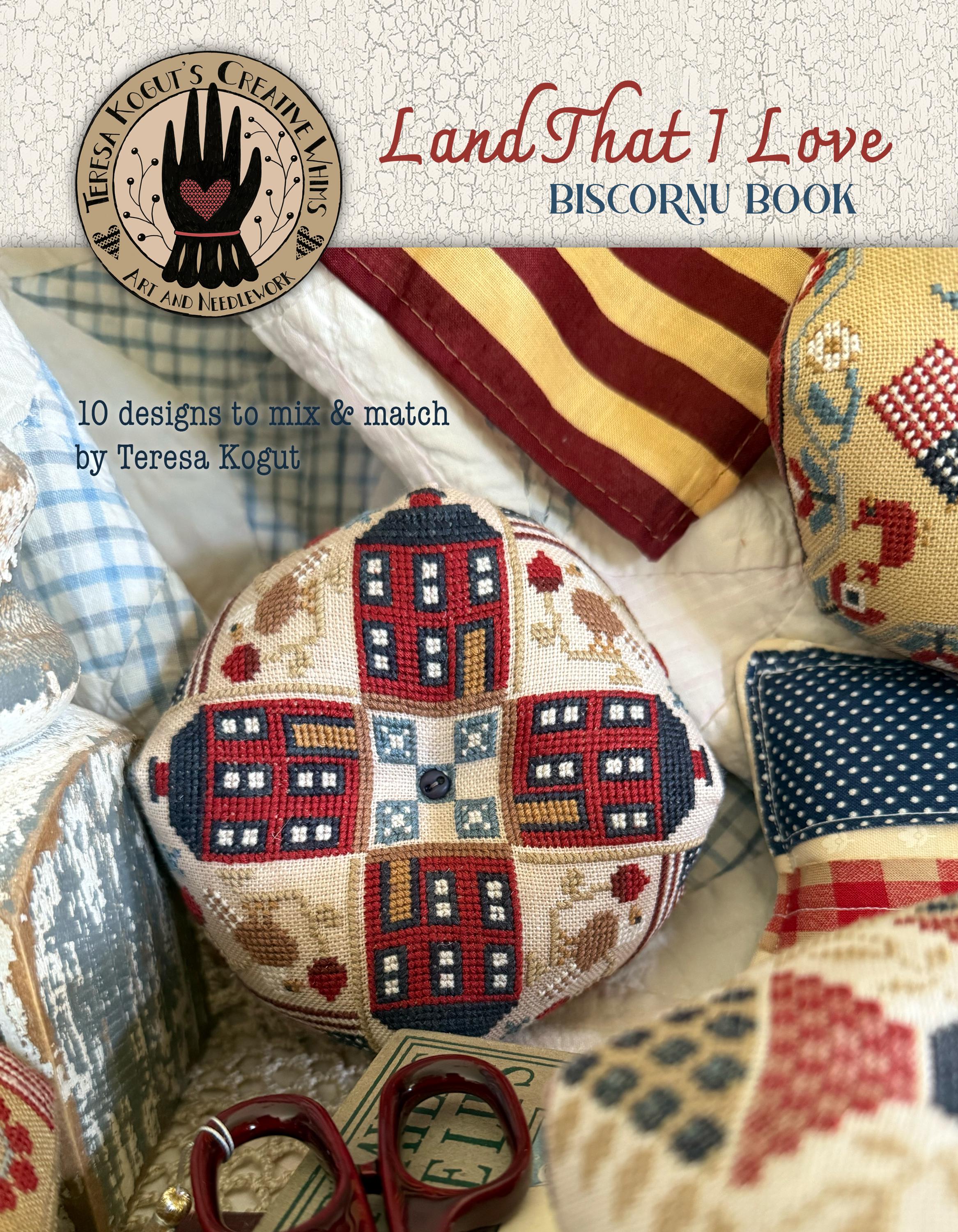 Land That I Love Biscornu Cross Stitch Booklet of 10 Charts