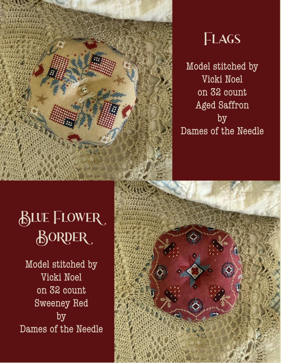 Land That I Love Biscornu Cross Stitch Booklet of 10 Charts