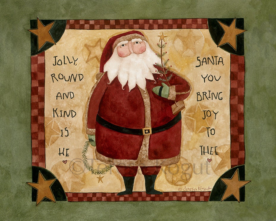 Jolly Santa art print