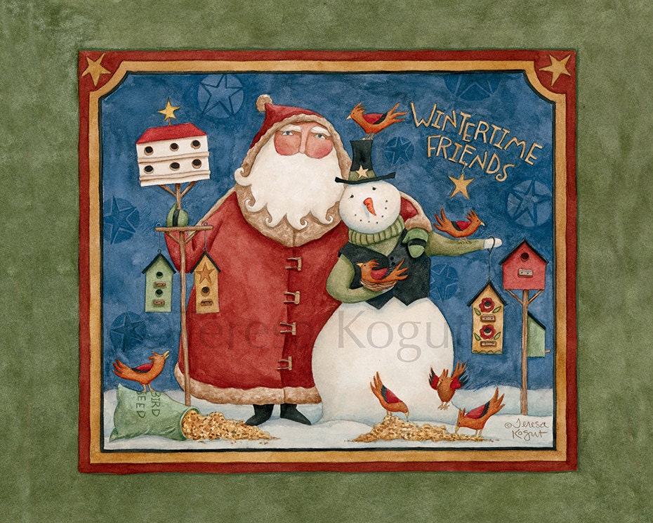 Wintertime Friends Art Print