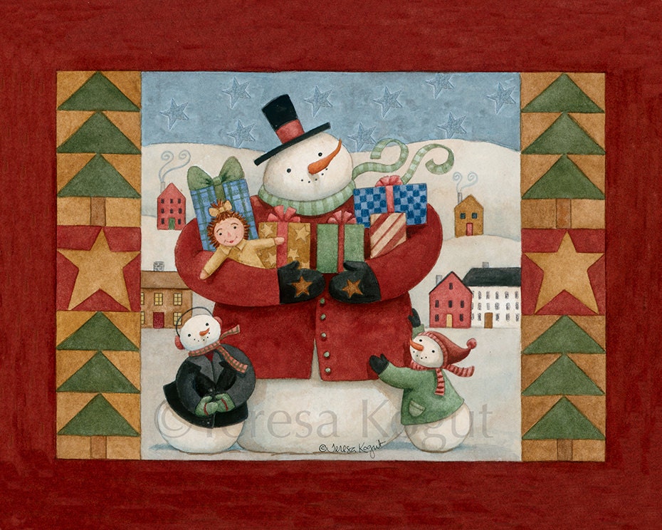 Snow Family art print
