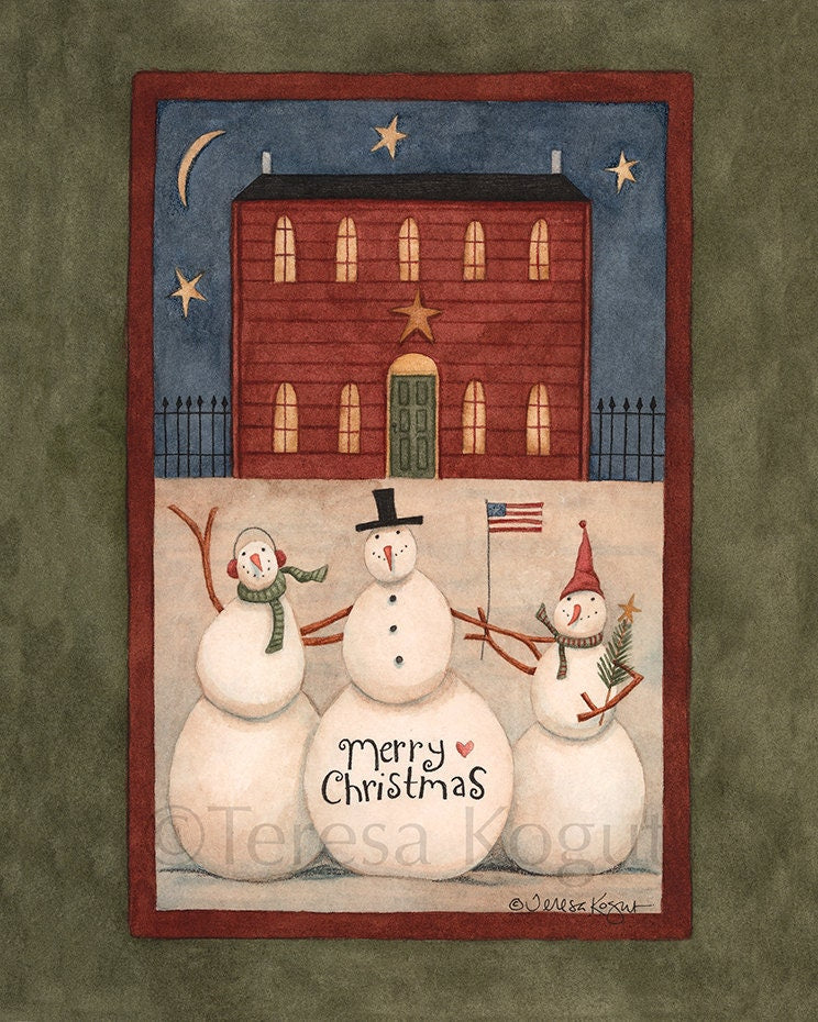 Snowman Trio art print