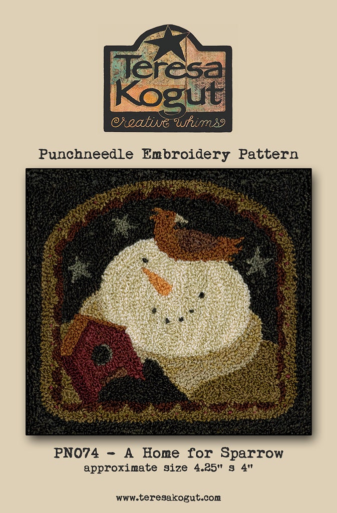 PN074 A Home for Sparrow Punchneedle Pattern
