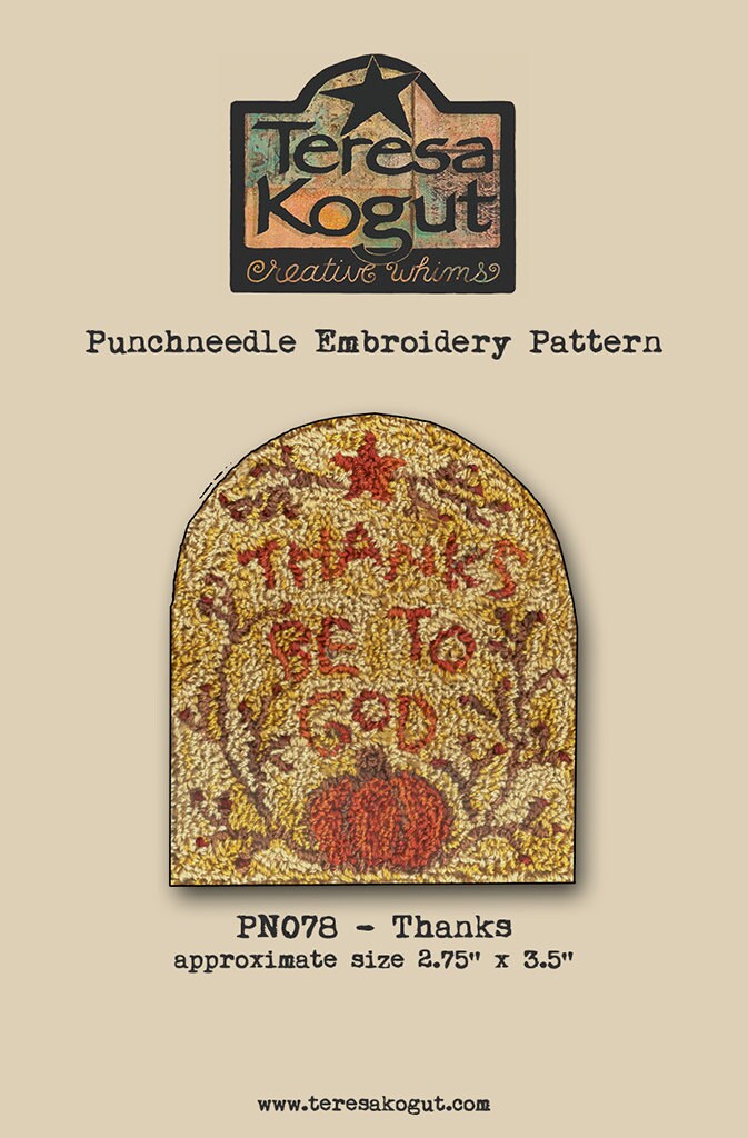 PN078 Thanks Be to God Punchneedle Pattern