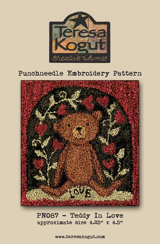 PN087 Teddy Love Punchneedle Pattern
