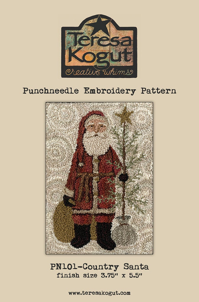 PN101 Country Santa Punchneedle Pattern